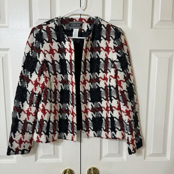 Y2K Nouveaux Jacket Blazer Multi Color Wool Blend Bright Womens Size 10 - Picture 1 of 3